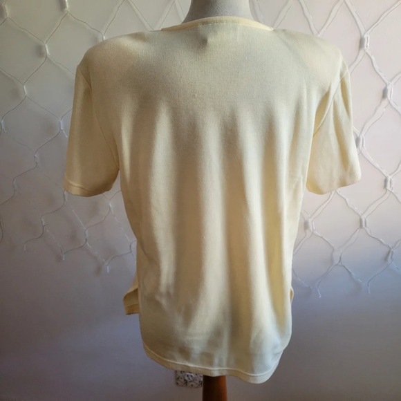 Vintage Pullover Top by Teddi / Pastel Yellow / 3D / Size Medium - Picture 4 of 5